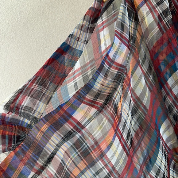 Byron Lars Beauty Mark London Lights Plaid Patchwork Tunic Blouse - Size 4 - Picture 8 of 8
